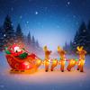 11.81FT Inflatable Santa Three Sleigh Reindeer Toy LED Festive Gift Xmas Yard Party Decoration Christmas Supplies Home Ornament