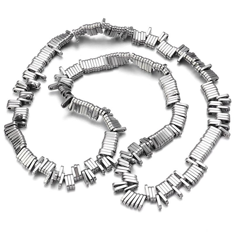 70-380pcs/Strand Two Holes Flat Square Hematite Beads Natural Stone Beads Spacer Loose Beads For Jewelry Making DIY Bracelet