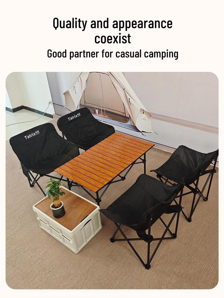 Tanli Portable Outdoor Folding Table & Chairs Set - Lightweight Roll-Up for Camping & Picnic