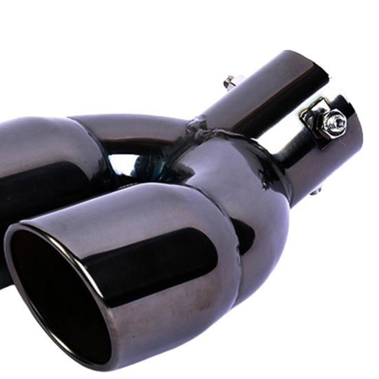 Exhaust Pipe Double Outlet Exquisite Workmanship Stainless Steel Curved Exhaust Pipe Tail Muffler Tip for Car