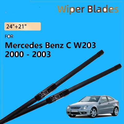 Car Front Wiper Blade For Mercedes Benz C Class W203 2000 2001 2002 2003 Saloon Accessories Windshield Windscreen Brushes 21"19"