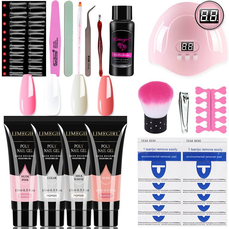 Limegirl Nail Extension Gel Kit UV Builder Gel for Nail Art Salon Professional Clear Gel Polish 30ml/Bottle
