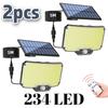 234LED Solar Outdoor Lights Motion Sensor Super Bright Remote Wall Flood Lamp Security Waterproof Patio Garden Garage 1~2pcs