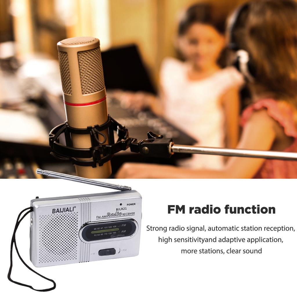 Small Portable Radio Vintage Battery Operated Radio Handheld Dual Band FM/AM Band Receiver Telescopic Antenna Built-in Speaker