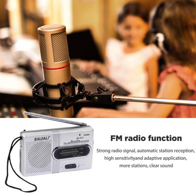 Mini Vintage Radios Rechargeable Full-wave Band FM Radio Receiver Telescopic Antenna AA Battery Powered for Indoor Outdoor