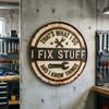 Metal Decorative Tag Vintage Garage Sign with Wrench Design Large Retro Distressed Wall Art for Bar Counters Tool Corners Man Cave Workshop Decor