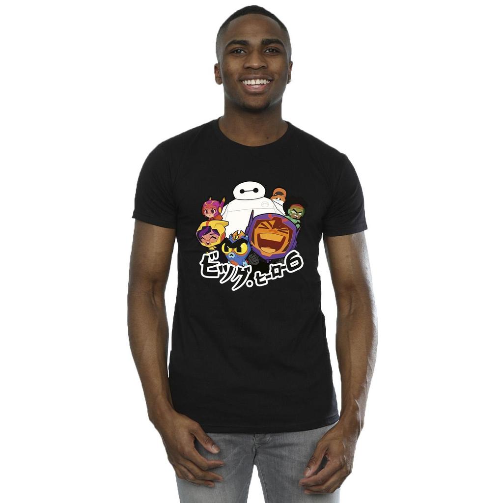Disney Mens Big Hero 6 Baymax Group Manga T-Shirt