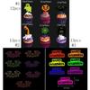 Spinne Geist Kürbis Kuchen Einsteckkarte Papier Kuchen Fähnchen Halloween Fluoreszierende Flagge Bar