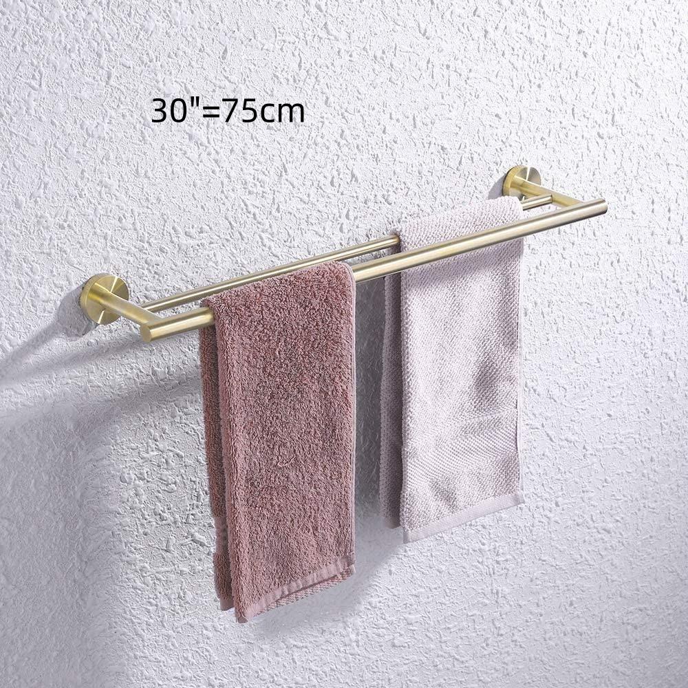 SUS 304 Stainless Steel Wall Mount Towel Holder Household Double Towel Rod Bathroom Rustproof Towel Rack