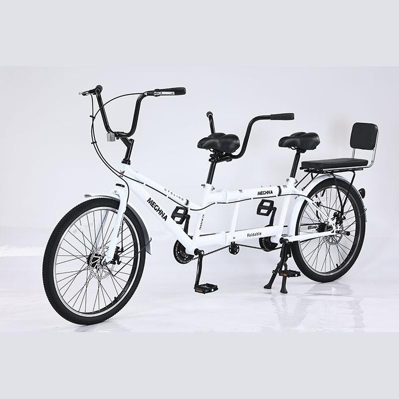 Spot 24-inch Double Bicycle for Adults Kids Folding Variable-Speed Parent-Child Bike Single-Speed Dual-Folding Bike for