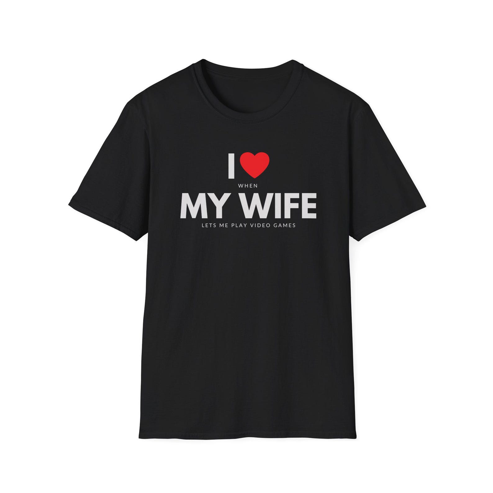Gamer Shirt | I Love When My Wife Let s Me Play Video Games Tshirt | Read Between The Lines | Funny Tee | Gifts For Husband | Gift For Men L