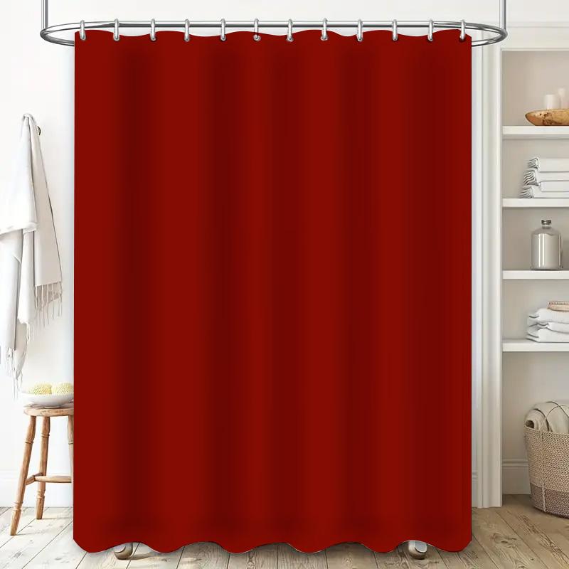 Rideau de douche rouge de luxe imperméable Décor de bain avec crochets argentés Ensembles d'accessoires de salle de bain modernes pour la décoration de la maison 350 x 180