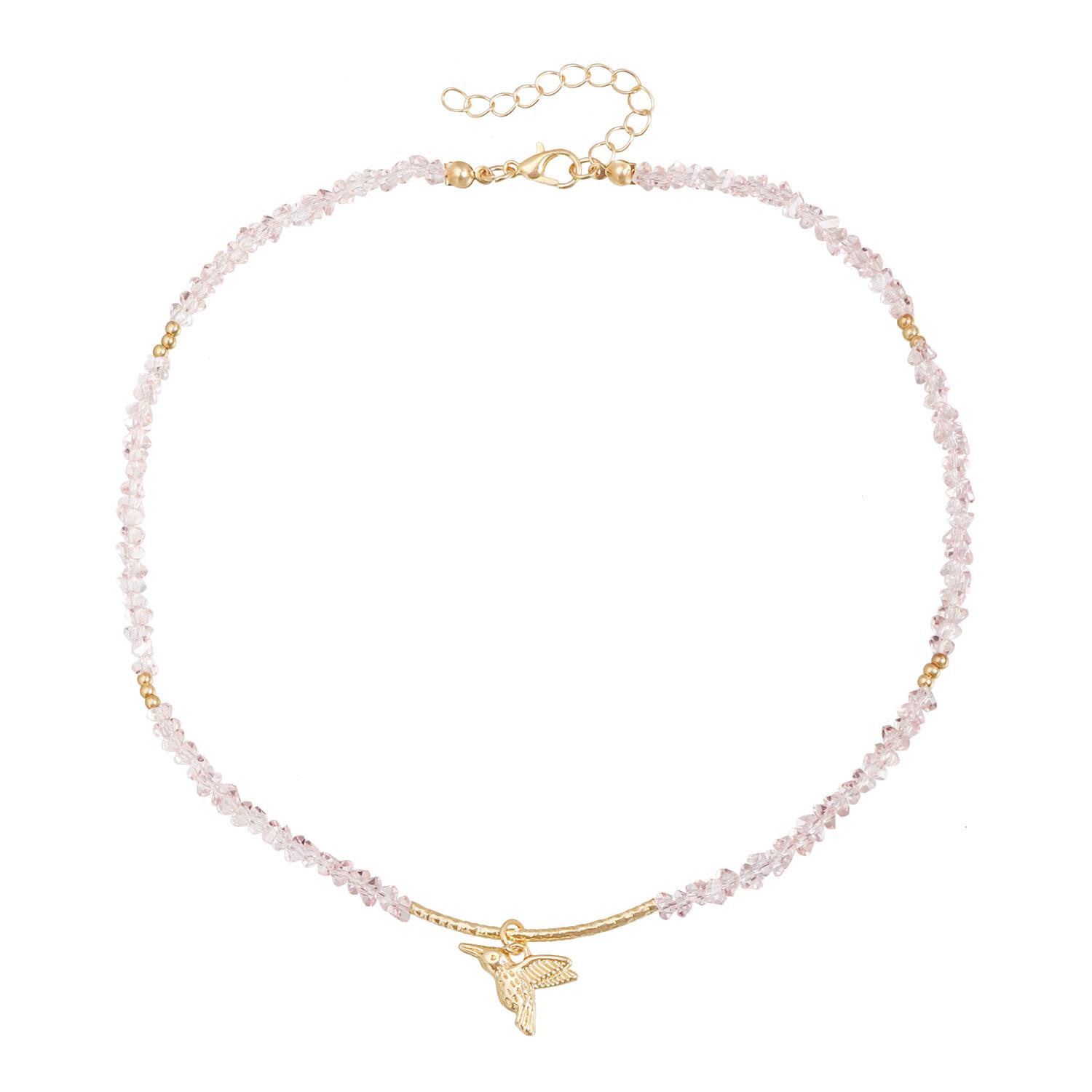 Light luxury ins Spice Girl Wind Crystal Necklace Bird Pendant Simple Sexy Necklace