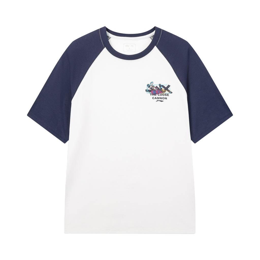 Li-Ning Round Neck Letter Print Couple T-Shirt Unisex Tops AHSWD33-1