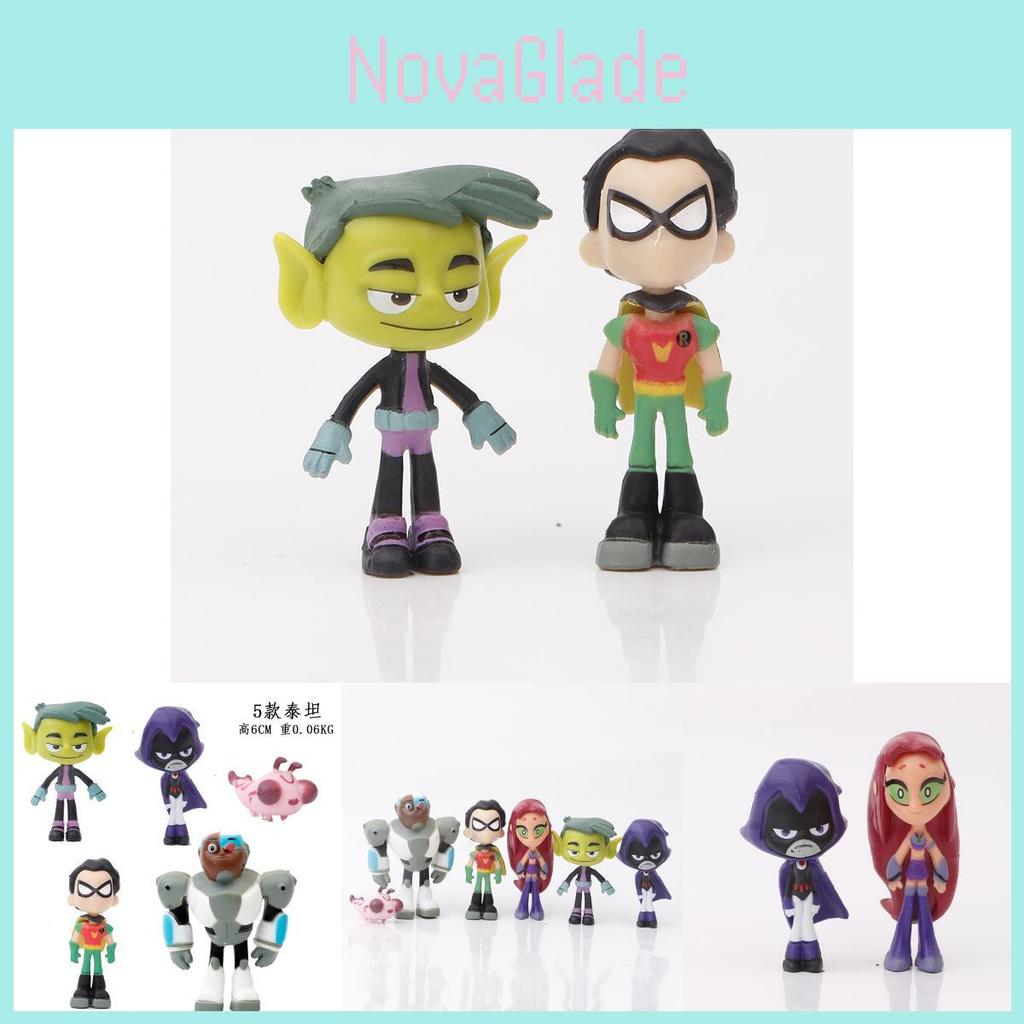 5-piece Teen Titans Pvc Figurine Set Robin And Nightwing Desktop Decoration