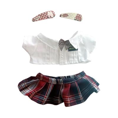 Niannyyhouse 10 cm 20 cm Plüschtier, Weiß, Verkleidung, Hemd, Hose, Rock, Krawatte, Accessoires, College-Uniform, Baumwollpuppe (B-20 cm)