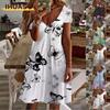 Fashion Summer Spring Short Sleeve V-Neck Casual Dresses