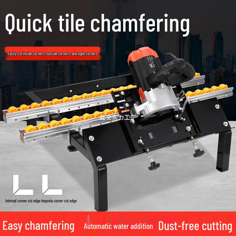 45-Degree Track Tile Chamfering Machine: High-Precision, Multi-Functional, Portable Edge Grinder with Thickened Desktop Stand