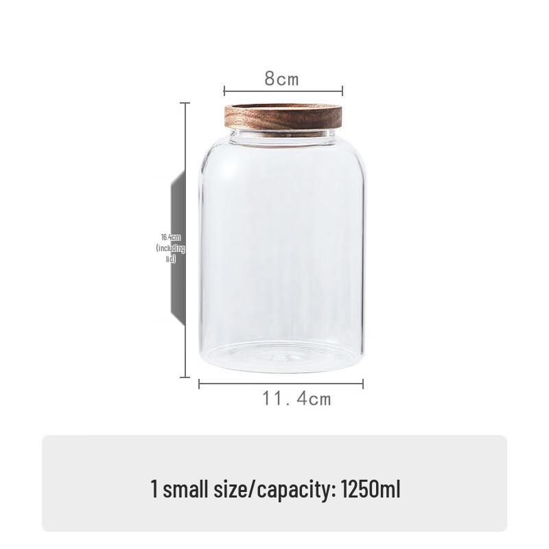 ZISIZ Glass Storage Jar with Wooden Lid