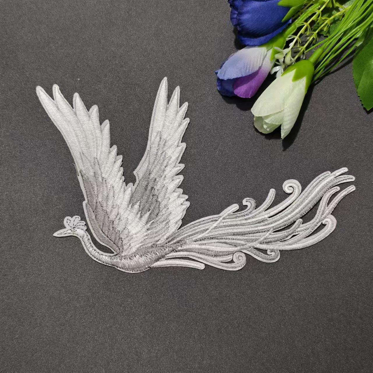 

Наклейка на ткань в китайском стиле с четырьмя цветами, изысканная нашивка на юбку с вышивкой в виде феникса 5 #right