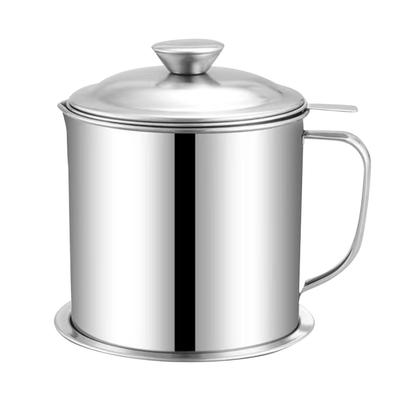 Oil Container Grease Pot Stainless Steel Strainer Large Capacity for Kitchen Cooking 304 Stainless