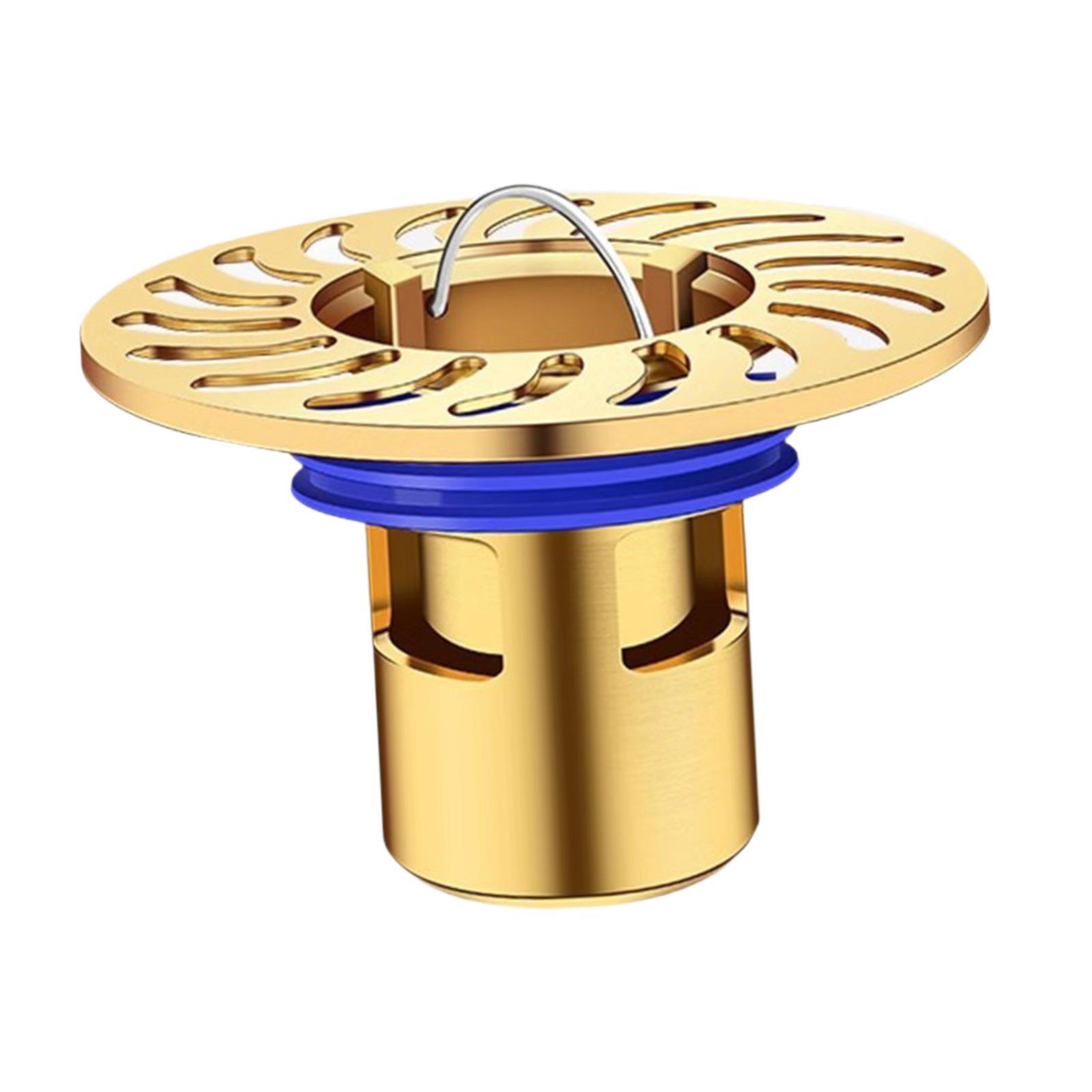 

Круглый слив для душа, простая установка, заглушка для слива в полу, сетчатый фильтр для душа, сливной стержень для туалета, балкона, прачечной, кухни, гаража золотой