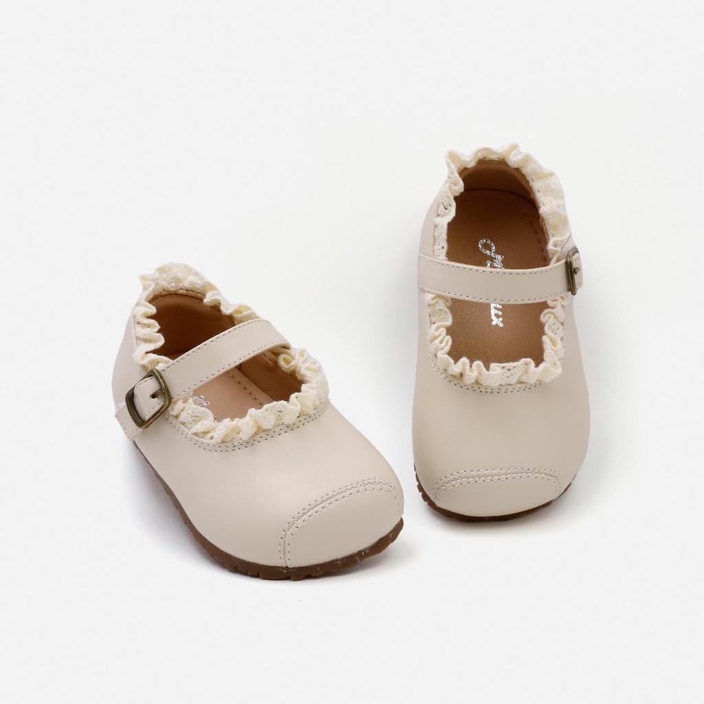 Frühling 2026 Kinder Mary Jane Schuhe aus Leder mit Spitzenbesatz - Rutschfest, Weiche Sohle Baby Prinzessinnen Stil