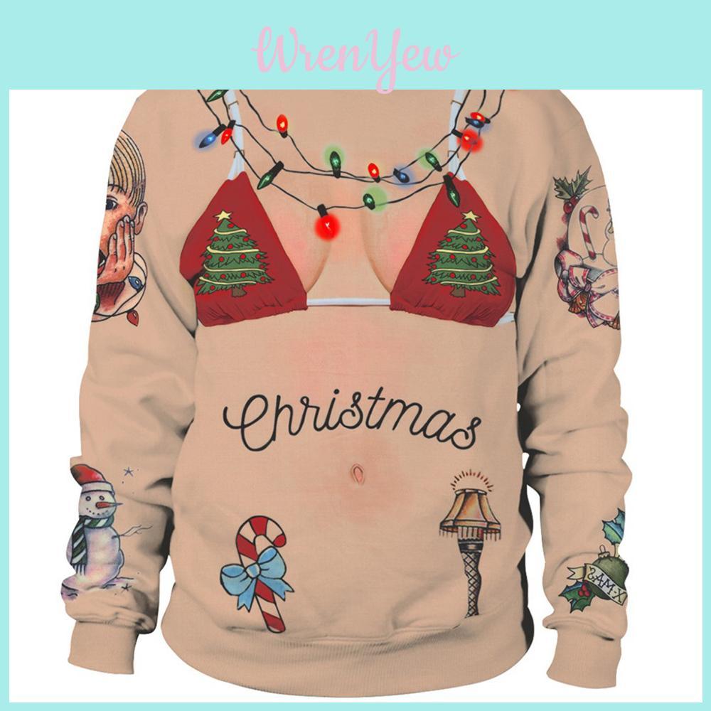 Premium Quality Ugly Xmas Christmas Sweater Featuring Santa And Elf For Winter Warmth