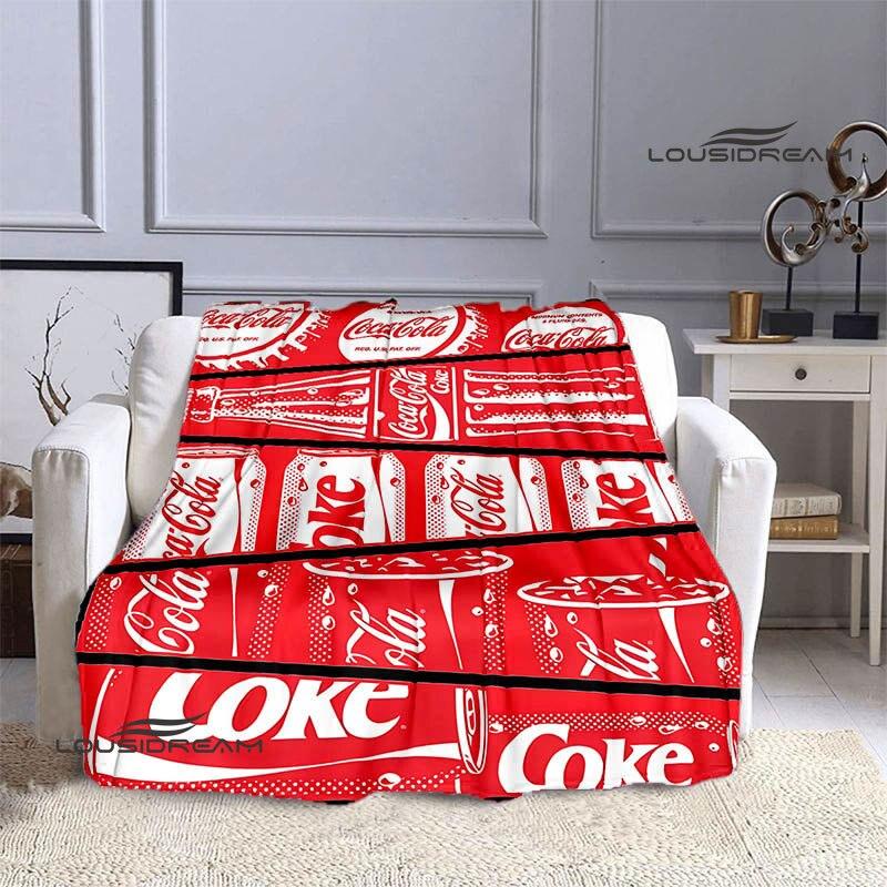 Coke logo printing blanket art decorations children's warm blankets flannel soft and comfortable blankets home travel blankets