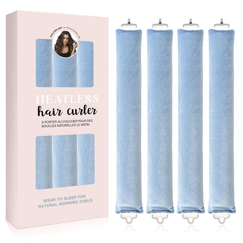No-Heat Curling Set: Volumizing Waves, 70cm Silk Scarf, Double Hook, Sleep-Friendly Hair Tool