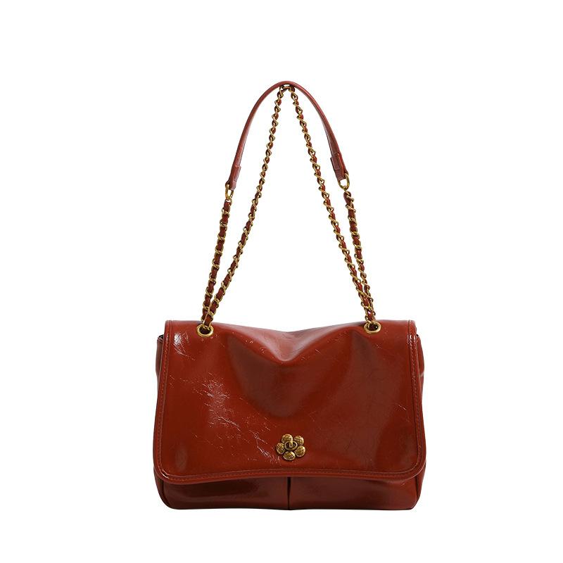 

New Versatile Women s Bag for Work and Commuting, Retro Simple Chain Crossbody Bag, Women s Light Luxury Hand-held Shoulder Bag червоний