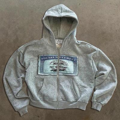 Custom European & American Retro Portrait Zip-Up Hoodie