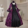Elegant Vintage Floral Print Maxi Dress With U Neckline And Long Flared Sleeves In Multiple Colors