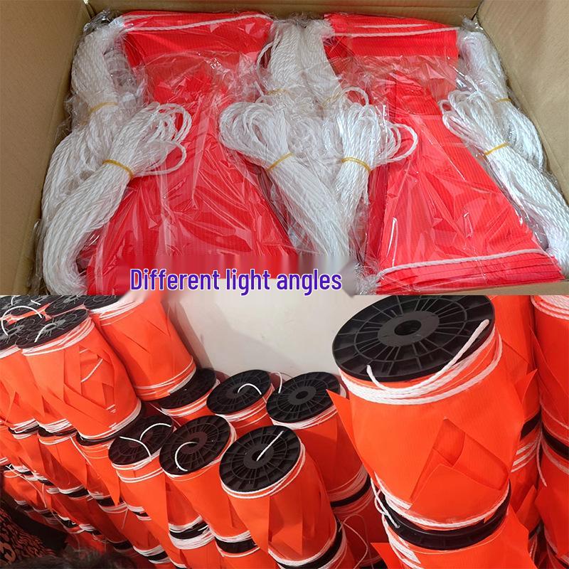 Multi-Color PVC String Flags: Orange, Red, Yellow, Blue, Green, Pink, Purple - Mesh Fabric Safety Warning Flags