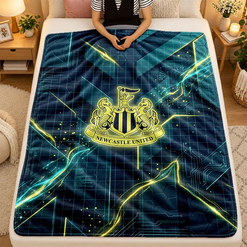 Coperta di Flanella Newcastle United Calcio Calda Morbida Plaid per Uso Interno Divano Letto Soggiorno