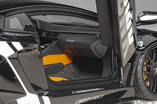 AUTOart 1/18 Scale Liberty Walk LB-WORKS Lamborghini Aventador Limited Edition Black (LBWK/Carbon Black Hood) Finished Model 79244