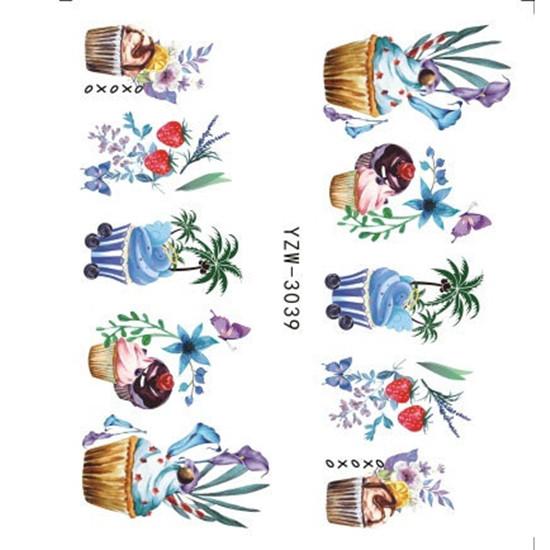 1pc 3D Nail Stickers Spring Summer Natural Flower Leaves Simulation Dried Flower Dragonfly Nail Applique Water Slides Decoration