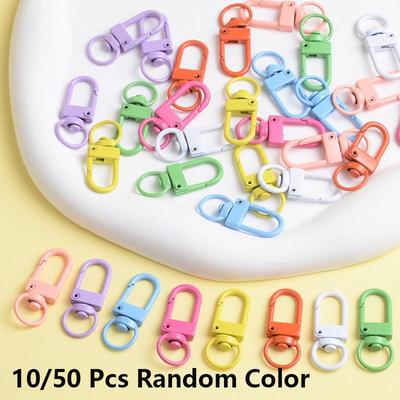 10/50 stücke Candy Farbe Mini Aluminium Legierung Schlüsselbund Machen Snap Frühling Clip Haken Karabiner Schnalle Tasche Zubehör