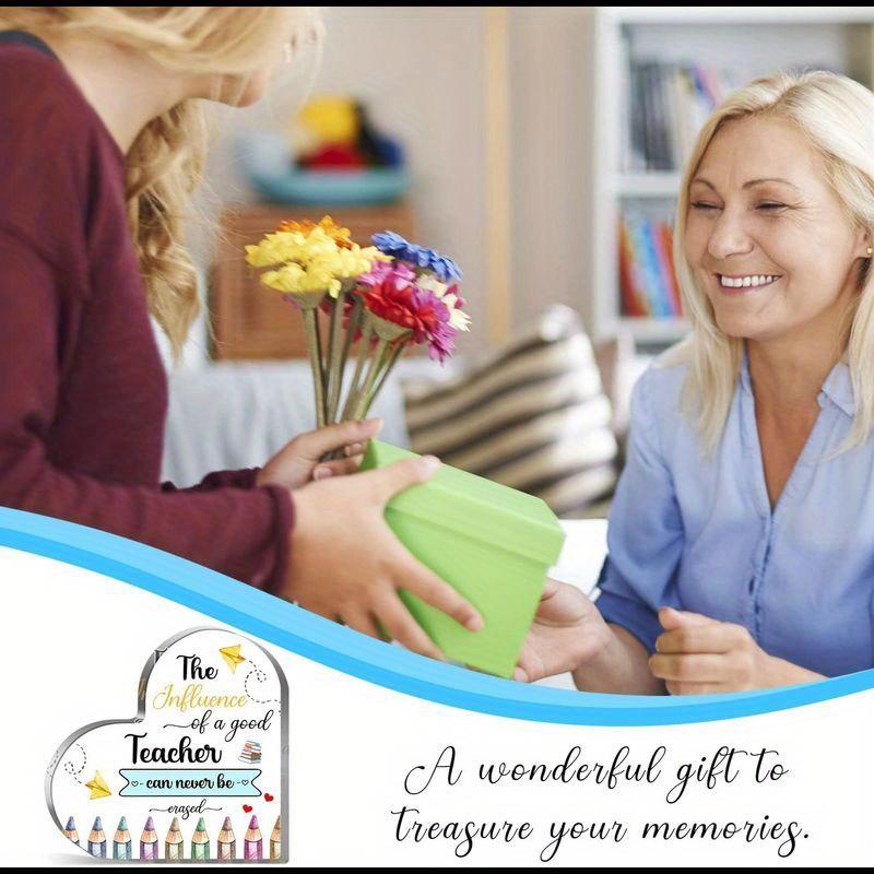 Female teacher gift, acrylic heart-shaped ornament, female teacher gift, female teacher gift