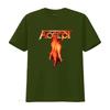 Accetta Flying V Maglietta Ufficiale Design Fiamma da Uomo Merchandising Band Rock vintage Lavata uomo Comoda Traspirante