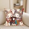 Sentimental Circus Cute Pillow Case Square Double-Sided Printing Short Plush Sofa Cushion Cover Bedroom Bedside