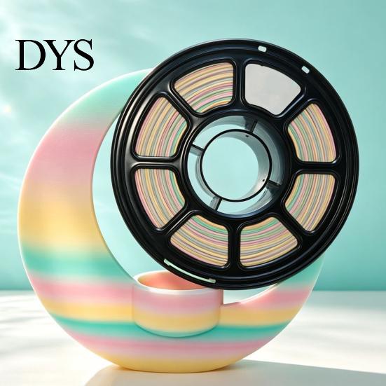 DIY Model Material 3D Printer PLA Filament, 1Kg 1.75mm Matte Rainbow Gradient Filament Printing for Projects, Models and Crafts Supplies