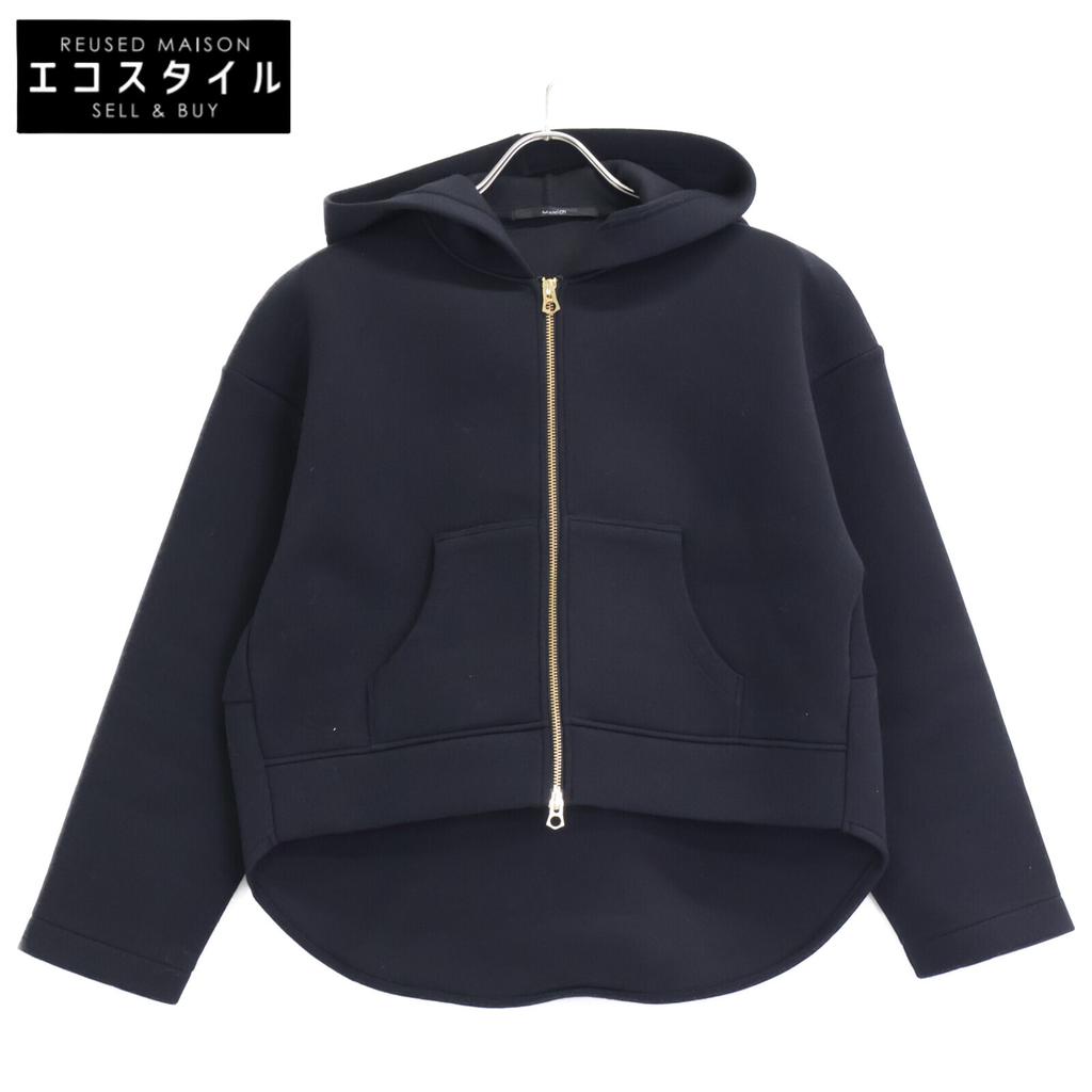 Munich  [Excellent Condition/25 Stainless Steel] MN251U03 Cardboard Knit Cropped Zip-Up Hoodie Jacket OS blackUsed