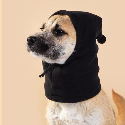 Herbst- und Wintermütze für Haustiere, beruhigende Mütze aus Polarfleece, winddicht, warm, für kleine und mittelgroße Hunde