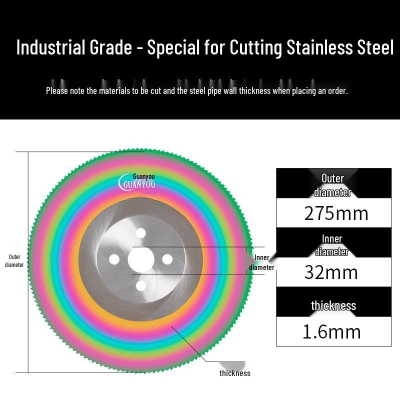 High-Speed Circular Saw Blade for Cutting Stainless Steel, Steel Pipe - Sizes 275, 300, 315, 350, 400mm