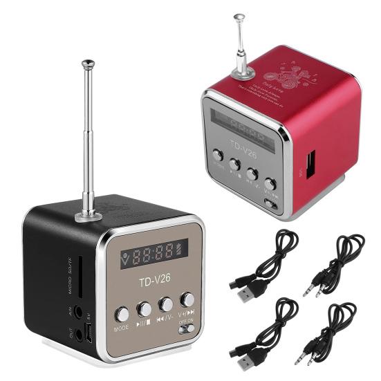 

2 шт. Мини Bluetooth-совместимый музыкальный плеер портативный динамик 3,5 мм аудио вход регулятор громкости перезаряжаемый FM радио цифровая музыкальная шкатулка