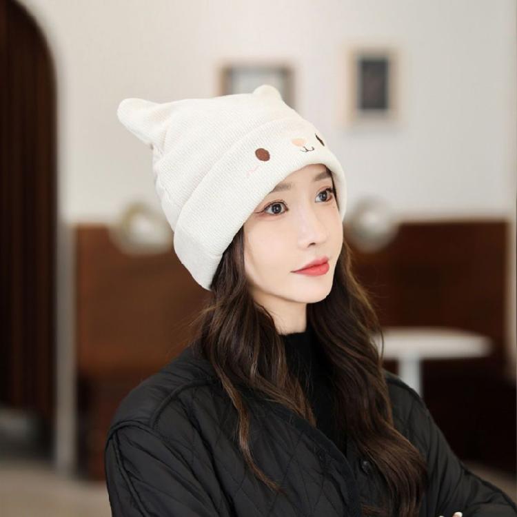 Cute Cat Ears Cute Hats for Womens Knitted Warm Lovely Beanies Cap Birthday Gift