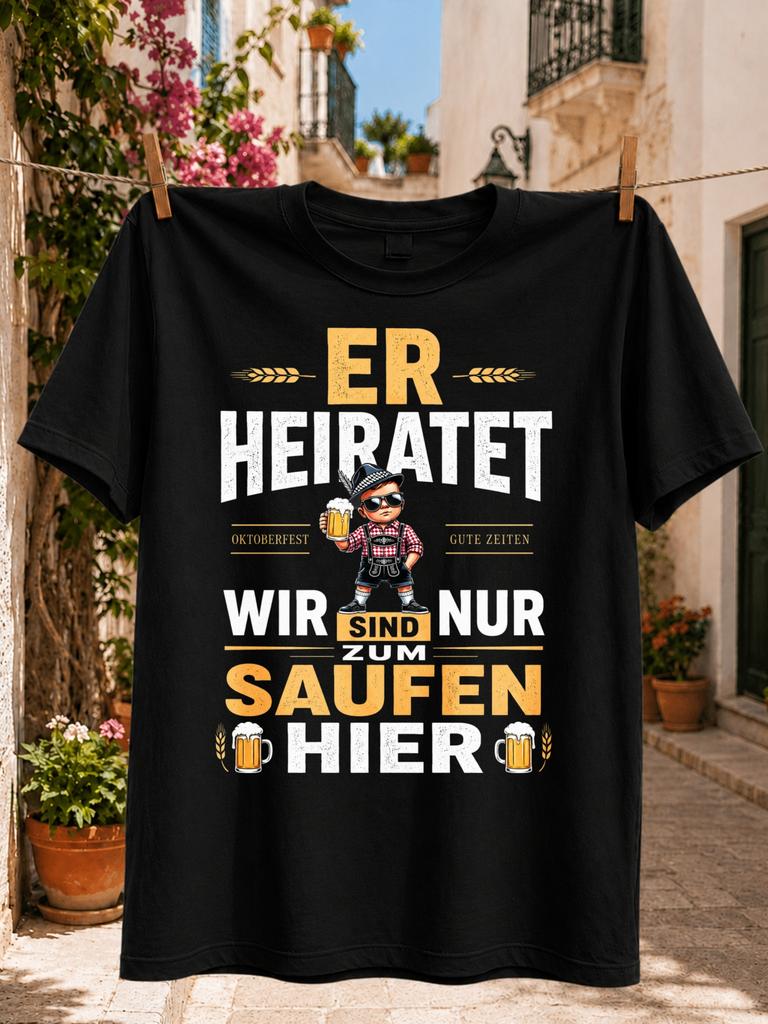 Oktoberfest Graphic With Boy In Holding Beer And Gerunisex Wedding Drinking Quote Front Print Tee Unisex All Tshirt