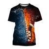 Saxophone Series 3D Printed Men's Casual Short Sleeved T-shirt Sportwear Men T-shirts
