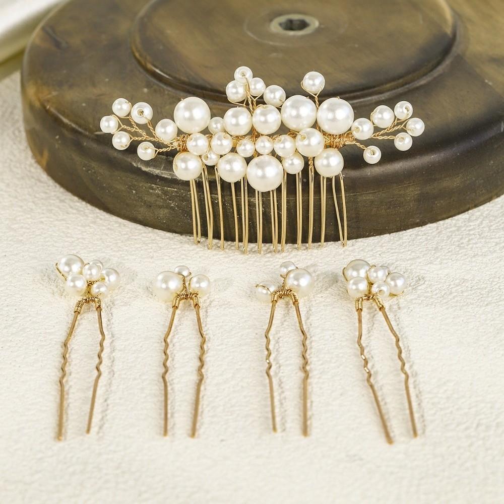 Silver Bride Hair Pins Gold Hair Fork Vintage Wedding Headwear Headpiece